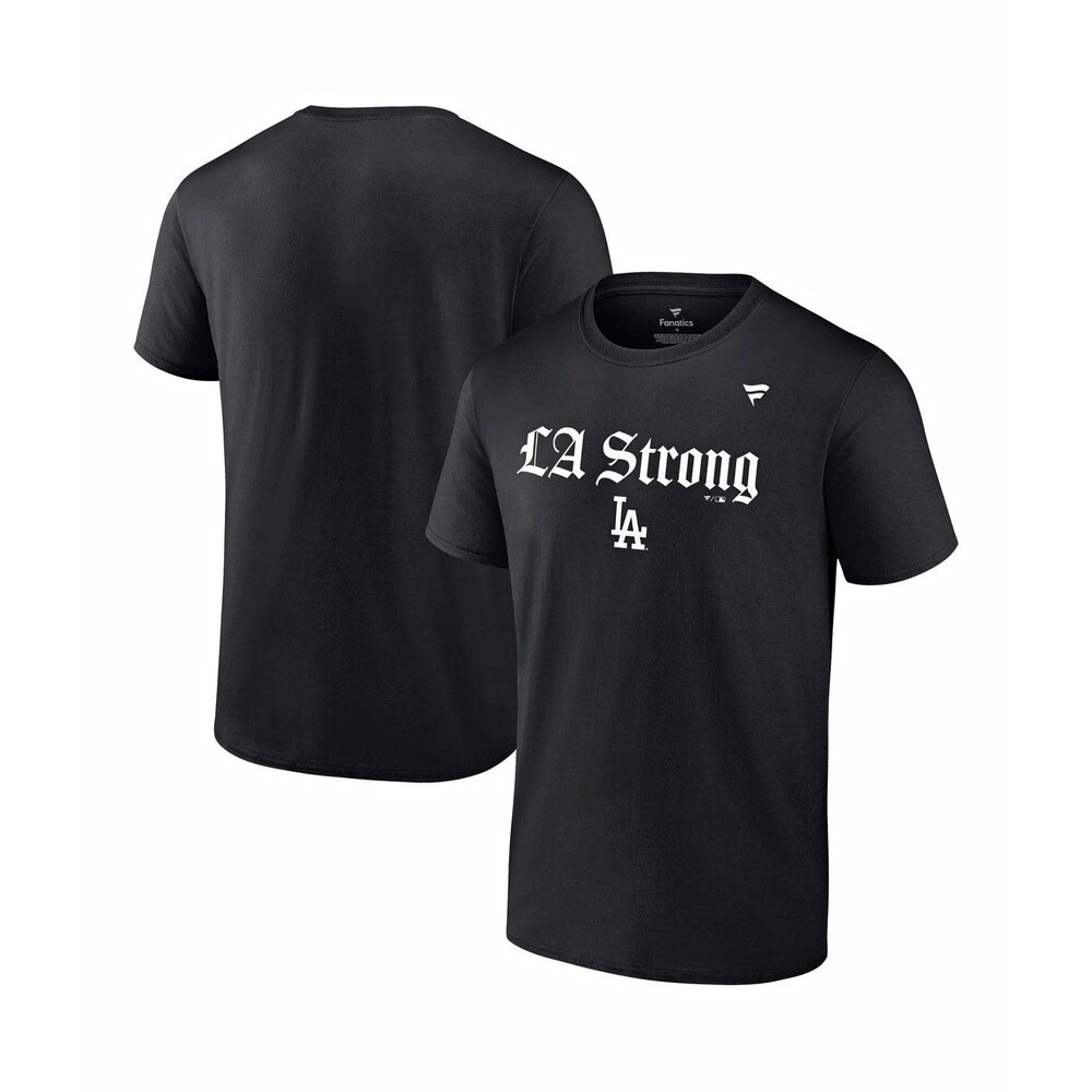 Fanatics LA Strong Los Angeles Dodgers Logo Graphic Tee Black Unisex Medium NEW